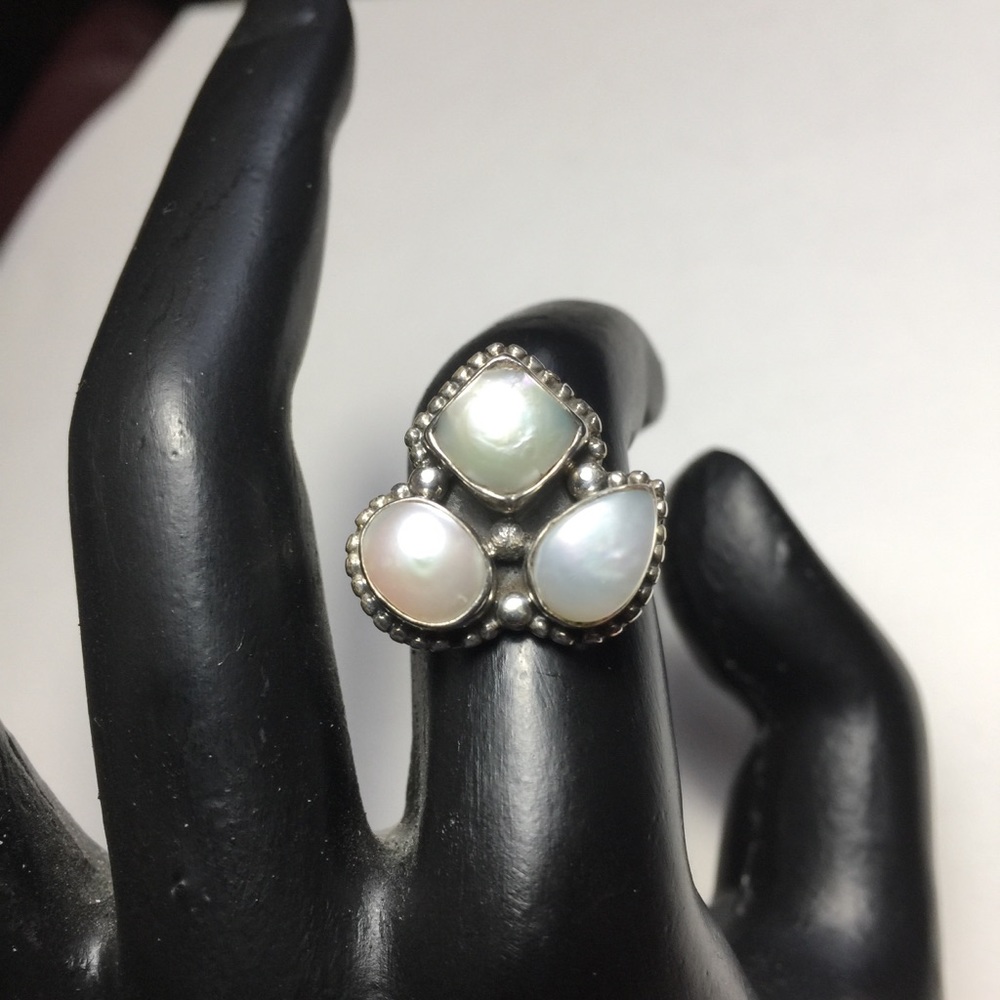 Pearl & 925 Silver Ring